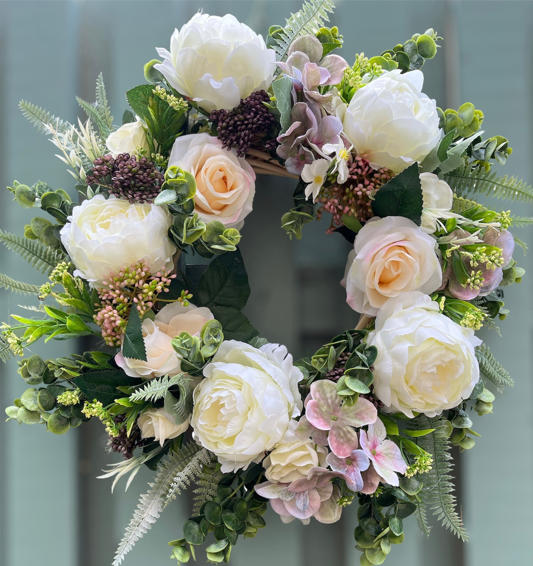 Peony and Rose Wreath 48cm