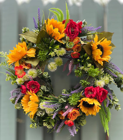 Sunflower Garden Wreath 55cm