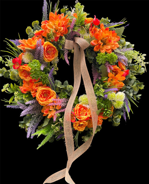 Rustic Dahlia Wreath- sale