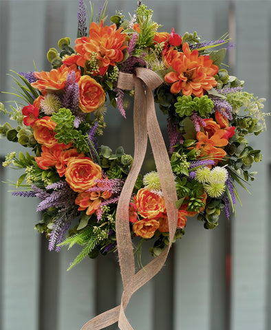 Rustic Dahlia Wreath- sale