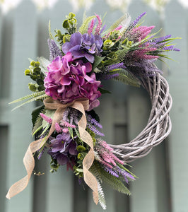 Hydrangea and Lavender Wreath