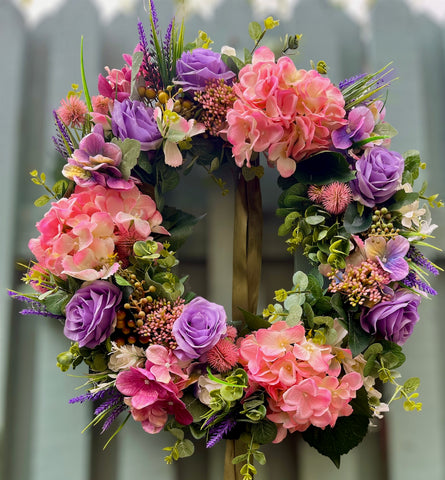 Sale Wreath-Hydrangea and Roses 60cm 1