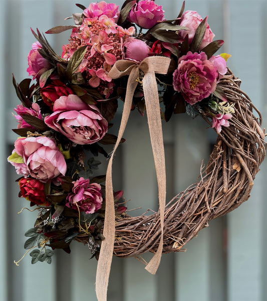 Rustic Peony Wreath